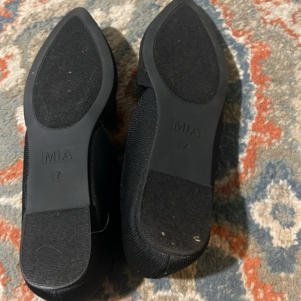 MIA Shoes Womens 7 Lynne Casual Slip On Pointed Loafer Flats Black Fabric - Picture 5 of 6